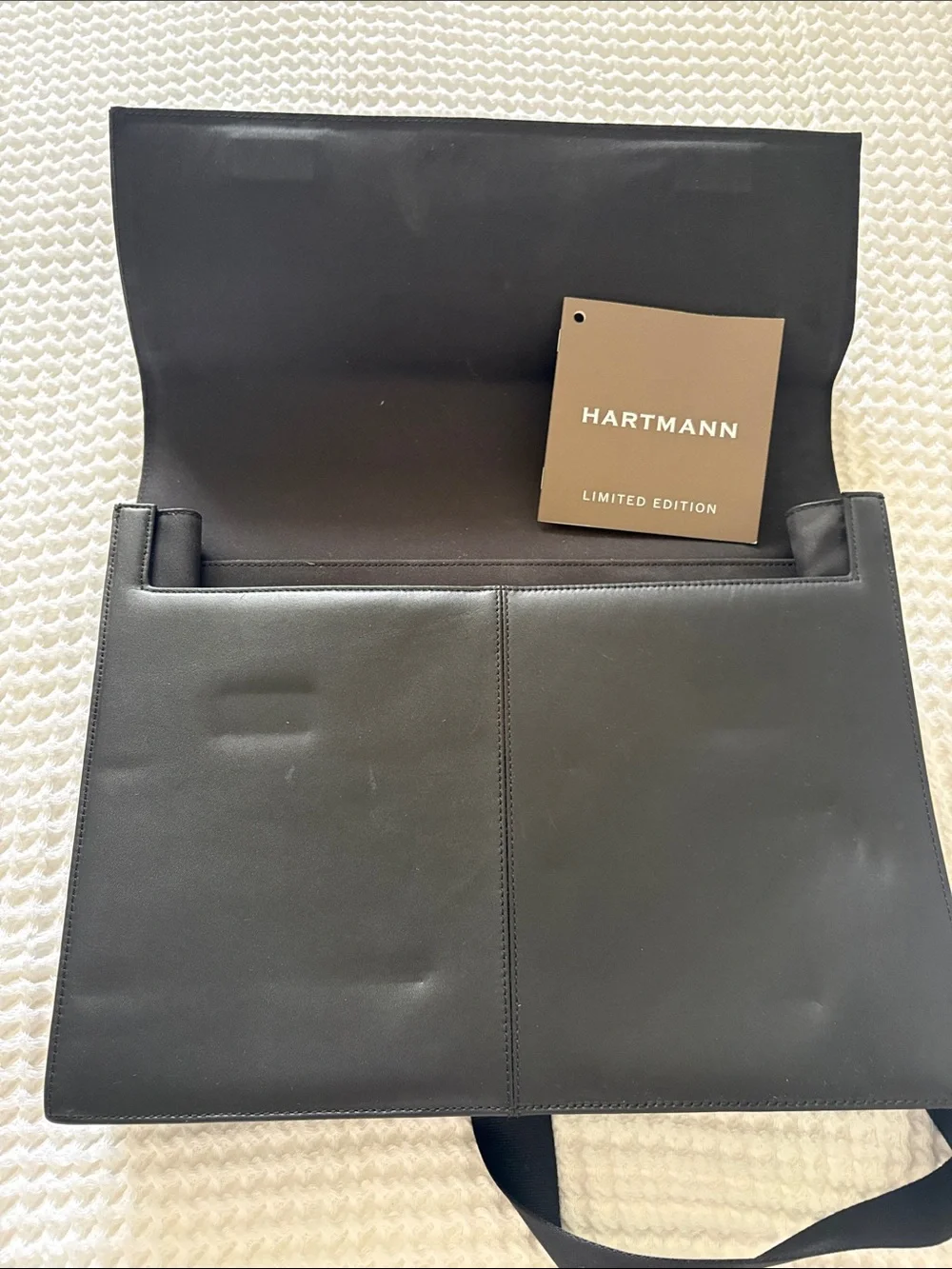 Hartmann Black Leather Messenger Bag